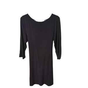 Boden Black Sylvia Marion Tie Jersey Tunic 3/4 Sleeves‎ Dress Size 12P